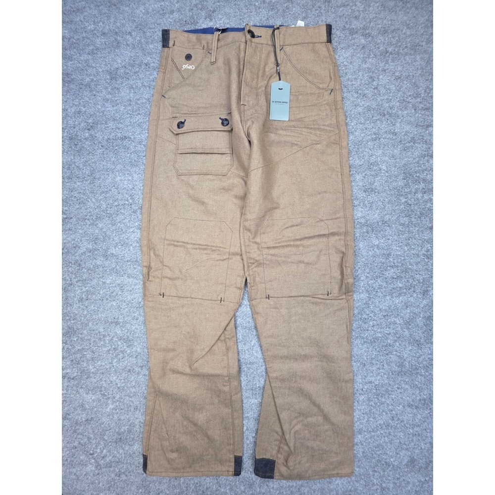 G-Star COMIC 5620 LOOSE Cargo Jeans Men's 32 x 32 Beige LINEN BLEND NWT